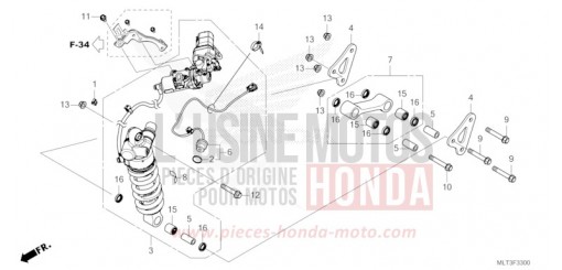 COUSSIN ARRIERE CB1000GTT de 2026